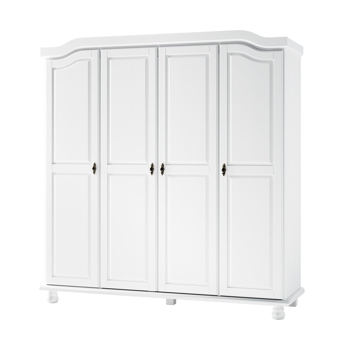Armoire-penderie Kyle 4 portes de Palace Imports, 100 % bois massif, avec portes en bois massif ou miroir