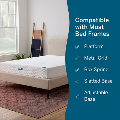 Matelas de luxe Lucid en mousse à mémoire de forme et gel de 25 cm