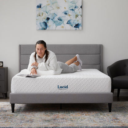 Matelas Lucid 12 pouces ferme en mousse à mémoire de forme et gel