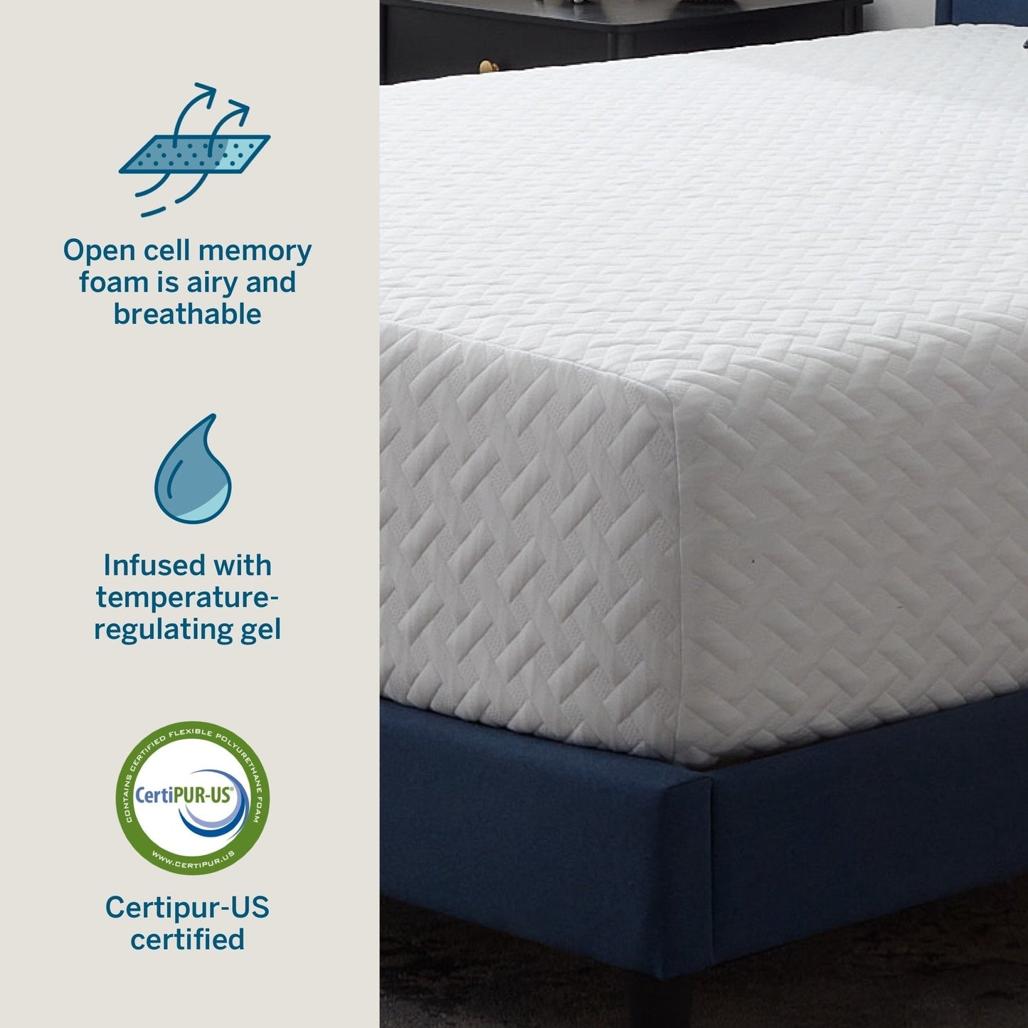 Matelas Lucid en mousse à mémoire de forme et gel de 14 pouces