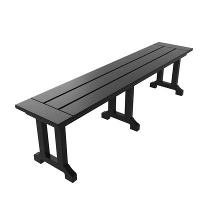 Banc de patio extérieur Polytrends Laguna HDPE résistant aux intempéries, 65 pouces