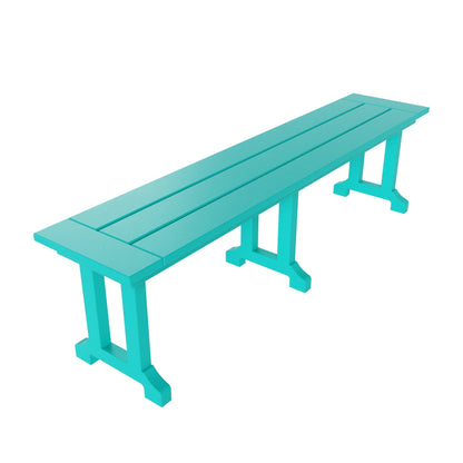 Banc de patio extérieur Polytrends Laguna HDPE résistant aux intempéries, 65 pouces