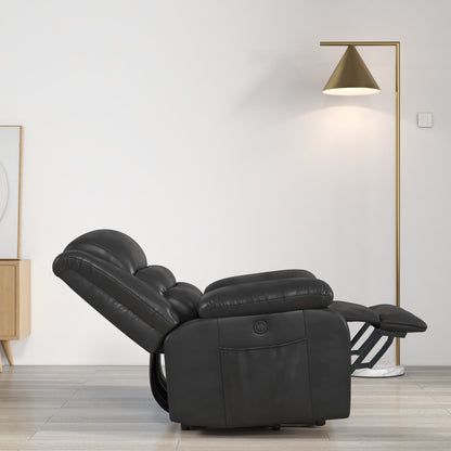 Fauteuil inclinable releveur en cuir avec double moteur, fauteuils inclinables électriques surdimensionnés avec chauffage et massage électrique