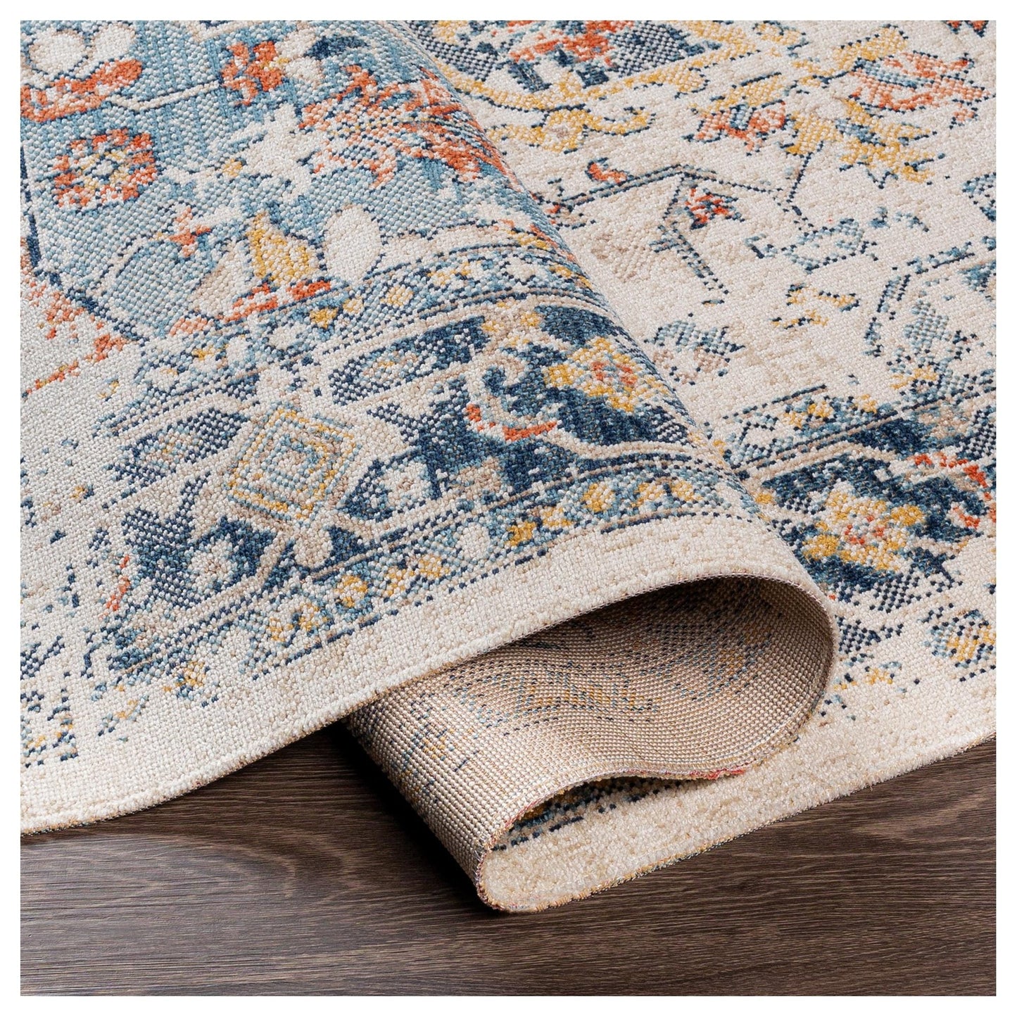 Tapis d'extérieur Livabliss Huntington Beach à médaillon traditionnel revisité