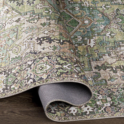 Tapis de sol Livabliss Iris à médaillon traditionnel revisité