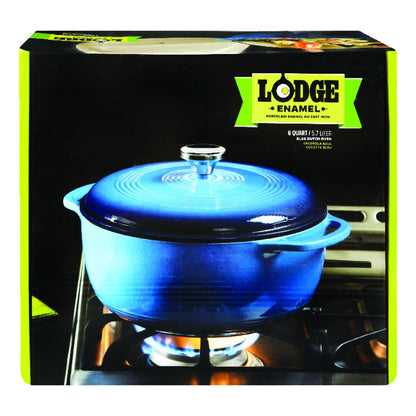 Cocotte en fonte émaillée bleue Lodge Essential de 6 litres