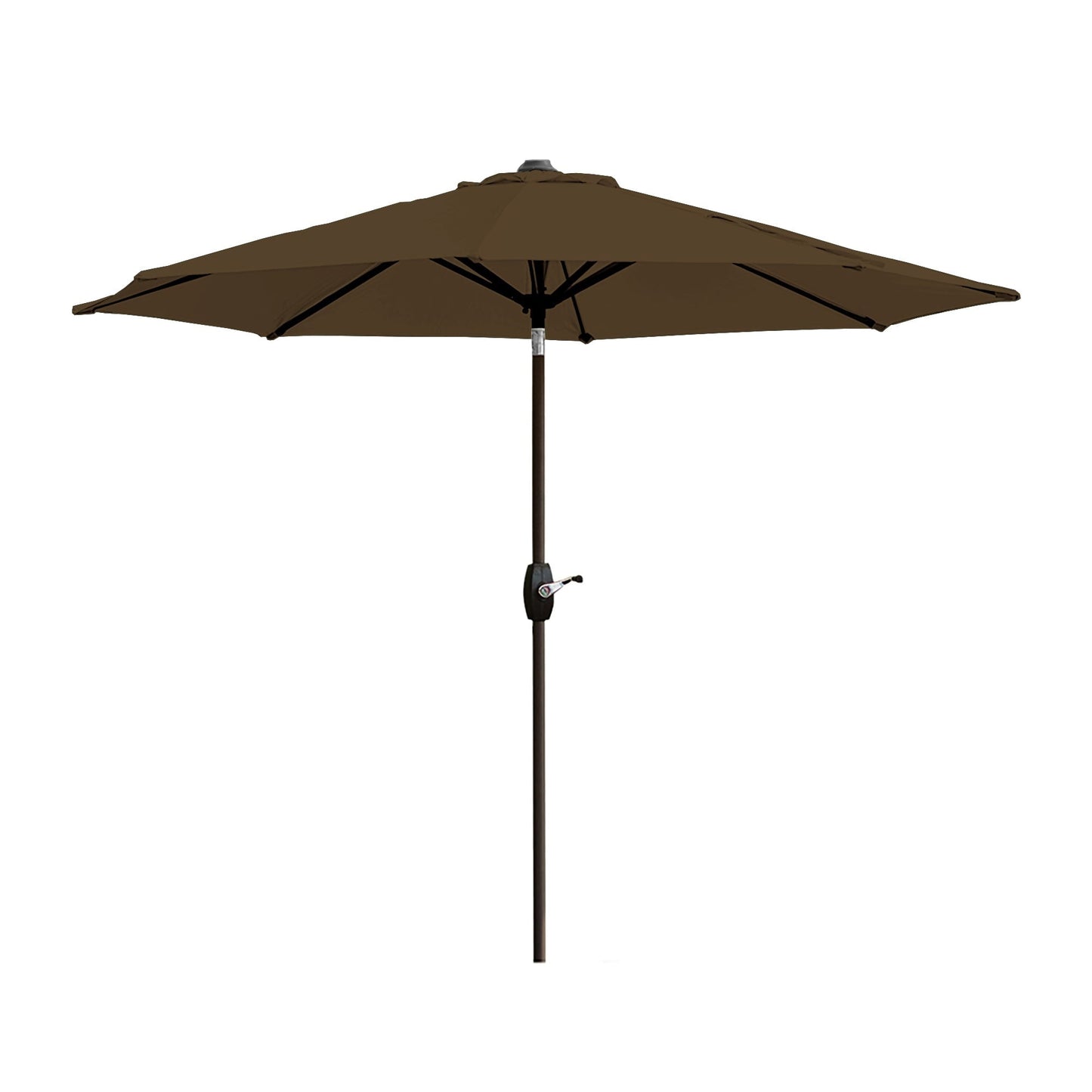 Parasol de terrasse Lopes de 2,74 m (9 pi) avec pied et support lestés finition bronze inclus