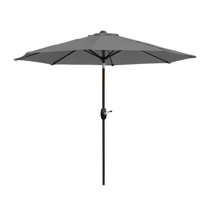 Parasol de terrasse Lopes de 2,74 m (9 pi) avec pied et support lestés finition bronze inclus