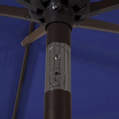 Parasol de terrasse Lopes de 2,74 m (9 pi) avec pied et support lestés finition bronze inclus