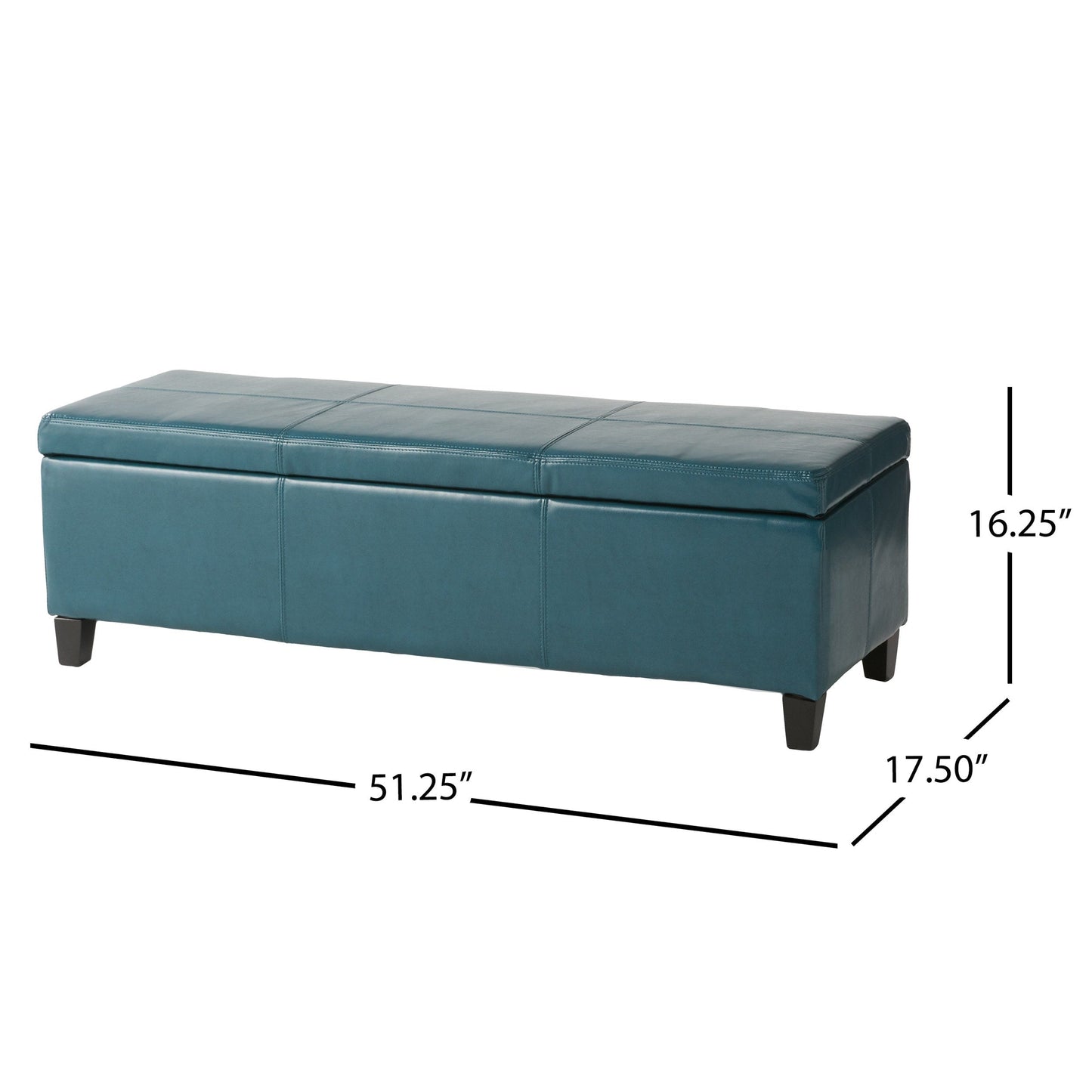 Banc de rangement Lucinda en similicuir de Christopher Knight Home - 51,25 cm L x 17,50 cm l x 16,25 cm H
