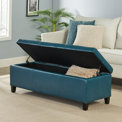 Banc de rangement Lucinda en similicuir de Christopher Knight Home - 51,25 cm L x 17,50 cm l x 16,25 cm H