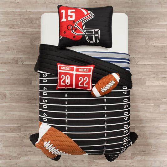 Couette réversible surdimensionnée pour enfants Lush Decor, motif football américain