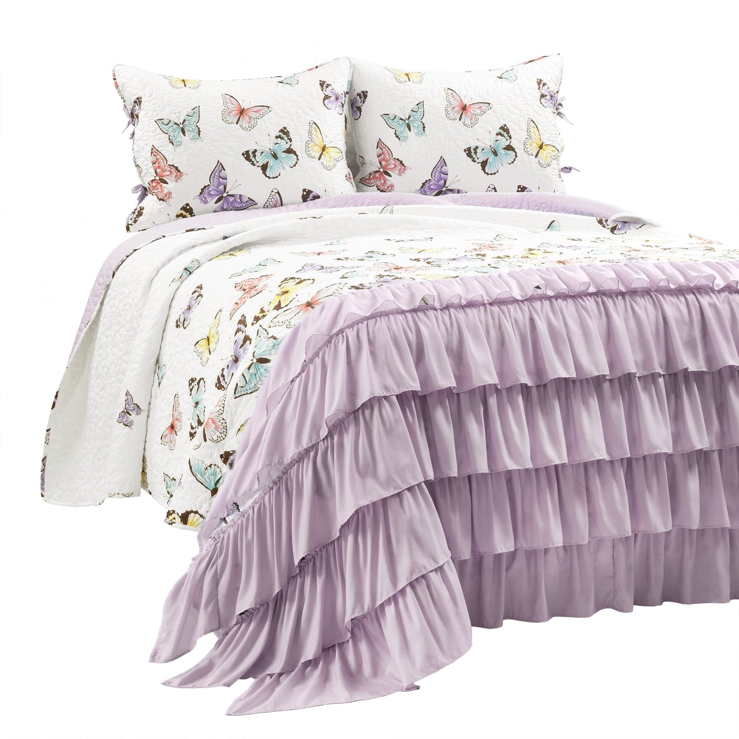 Ensemble de courtepointe 3 pièces Lush Decor Flutter Butterfly