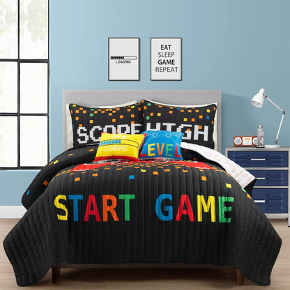 Ensemble de courtepointe 5 pièces pour enfants Lush Decor Jeux vidéo