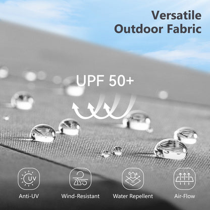 Parasol d'extérieur MAISON ARTS de 3 m (10 pi) à 3 niveaux, ventilé, avec inclinaison automatique et manivelle.