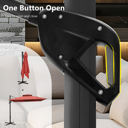 Parasol déporté hydraulique automatique MAISON ARTS de 3,66 m (12 pi) avec mât en aluminium et rotation à 360°