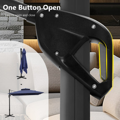 Parasol déporté hydraulique automatique MAISON ARTS de 3,66 m (12 pi) avec mât en aluminium et rotation à 360°