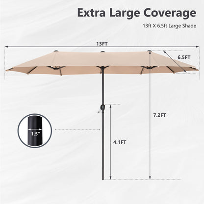 Parasol de terrasse double face extra large de 4 m (13 pi) avec manivelle, MAISON ARTS