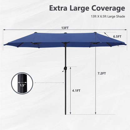 Parasol de terrasse double face extra large de 4 m (13 pi) avec manivelle, MAISON ARTS