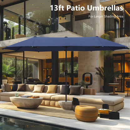 Parasol de terrasse double face extra large de 4 m (13 pi) avec manivelle, MAISON ARTS