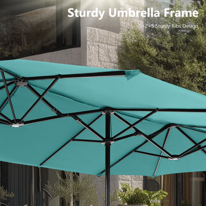 Parasol de terrasse double face extra large de 4 m (13 pi) avec manivelle, MAISON ARTS