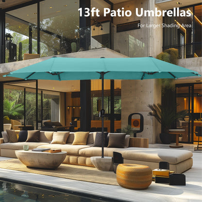 Parasol de terrasse double face extra large de 4 m (13 pi) avec manivelle, MAISON ARTS