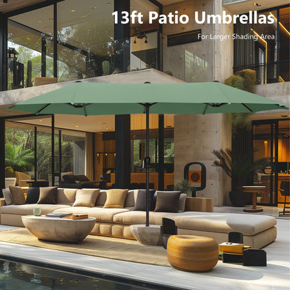 Parasol de terrasse double face extra large de 4 m (13 pi) avec manivelle, MAISON ARTS