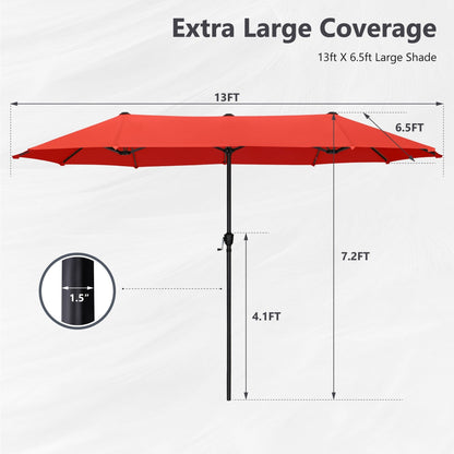 Parasol de terrasse double face extra large de 4 m (13 pi) avec manivelle, MAISON ARTS
