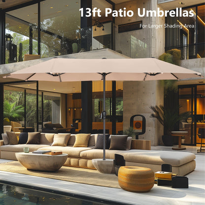 Parasol de terrasse double face extra large de 4 m (13 pi) avec manivelle, MAISON ARTS