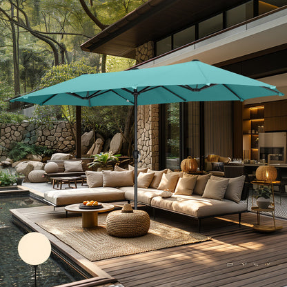 Parasol de terrasse double face extra large de 4 m (13 pi) avec manivelle, MAISON ARTS