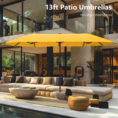 Parasol de terrasse double face extra large de 4 m (13 pi) avec manivelle, MAISON ARTS