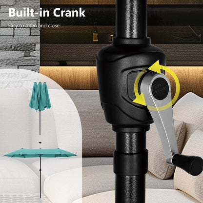 Parasol de terrasse double face extra large de 4 m (13 pi) avec manivelle, MAISON ARTS