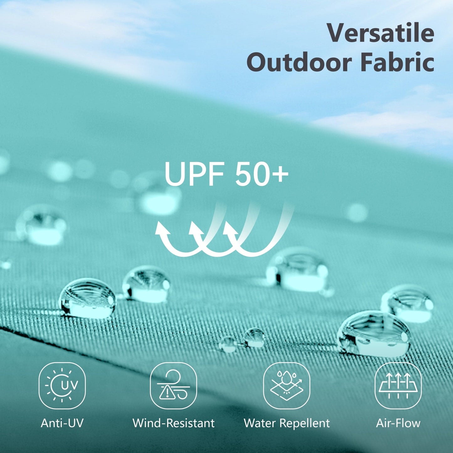 Parasol de marché d'extérieur rectangulaire à manivelle double face MAISON ARTS de 4,57 m (15 pi), avec éclairage solaire à DEL et base incluse