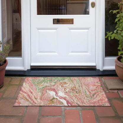 Tapis Chantille à motifs abstraits, lavable en machine, pour intérieur et extérieur