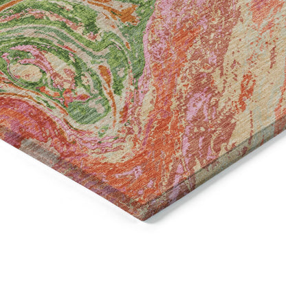 Tapis Chantille à motifs abstraits, lavable en machine, pour intérieur et extérieur