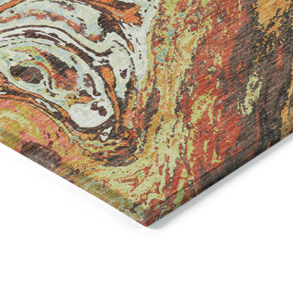 Tapis Chantille à motifs abstraits, lavable en machine, pour intérieur et extérieur