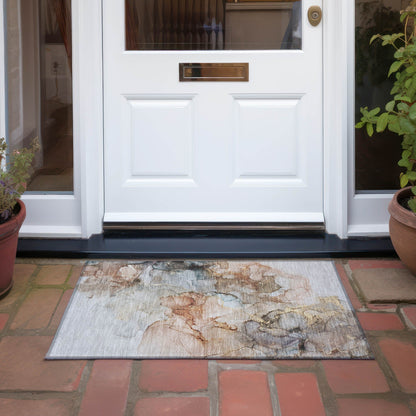 Tapis Chantille abstrait lavable en machine pour intérieur/extérieur