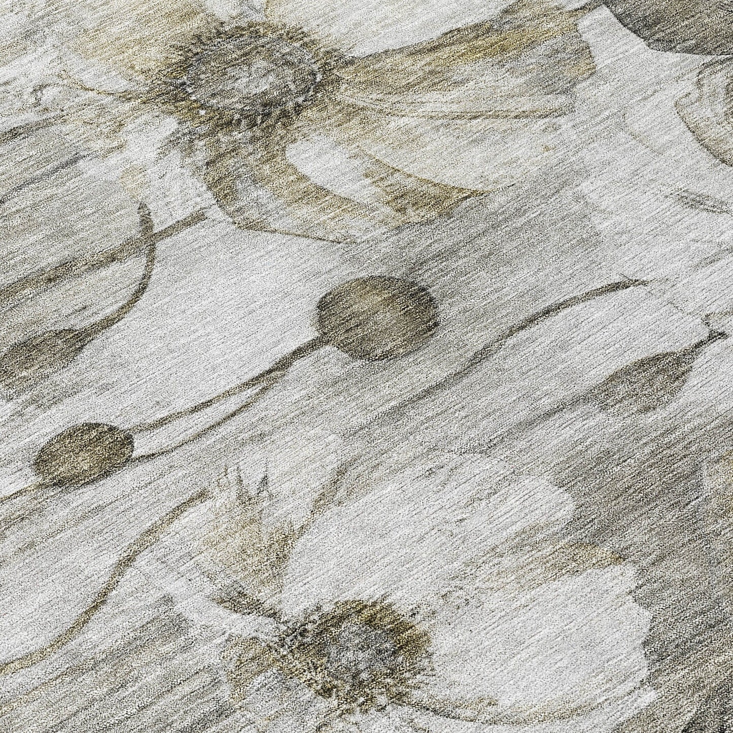 Tapis Chantille moderne à motif floral, lavable en machine, pour intérieur/extérieur