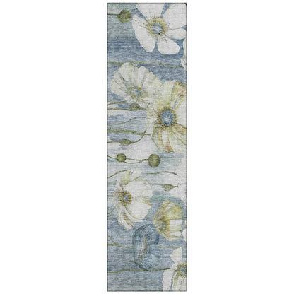 Tapis Chantille moderne à motif floral, lavable en machine, pour intérieur/extérieur