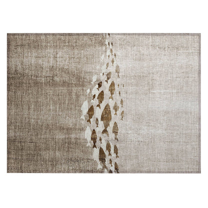 Tapis Chantille moderne sur le thème marin, lavable en machine, pour intérieur/extérieur