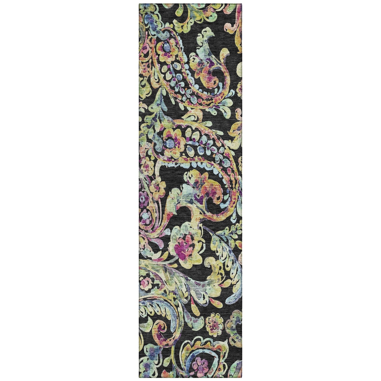 Tapis Chantille traditionnel à volutes lavable en machine pour intérieur/extérieur