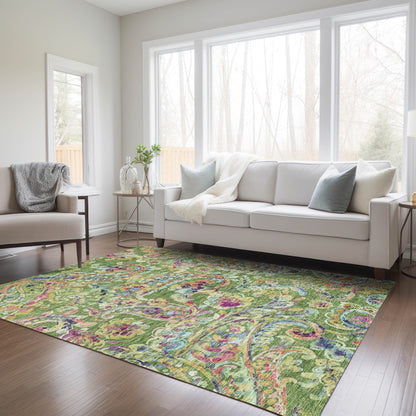 Tapis Chantille traditionnel à volutes lavable en machine pour intérieur/extérieur