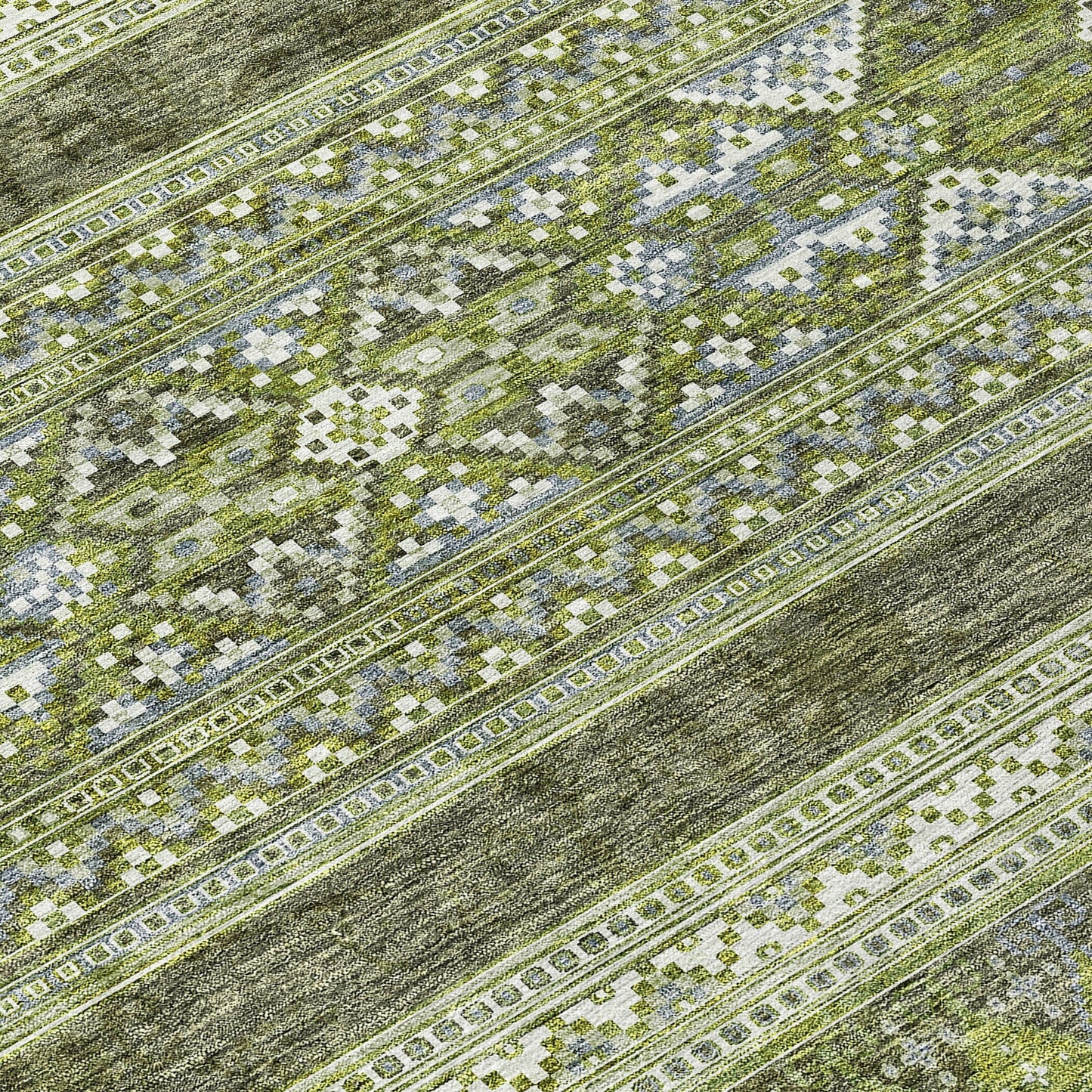 Tapis Chantille tribal bohème lavable en machine pour intérieur/extérieur