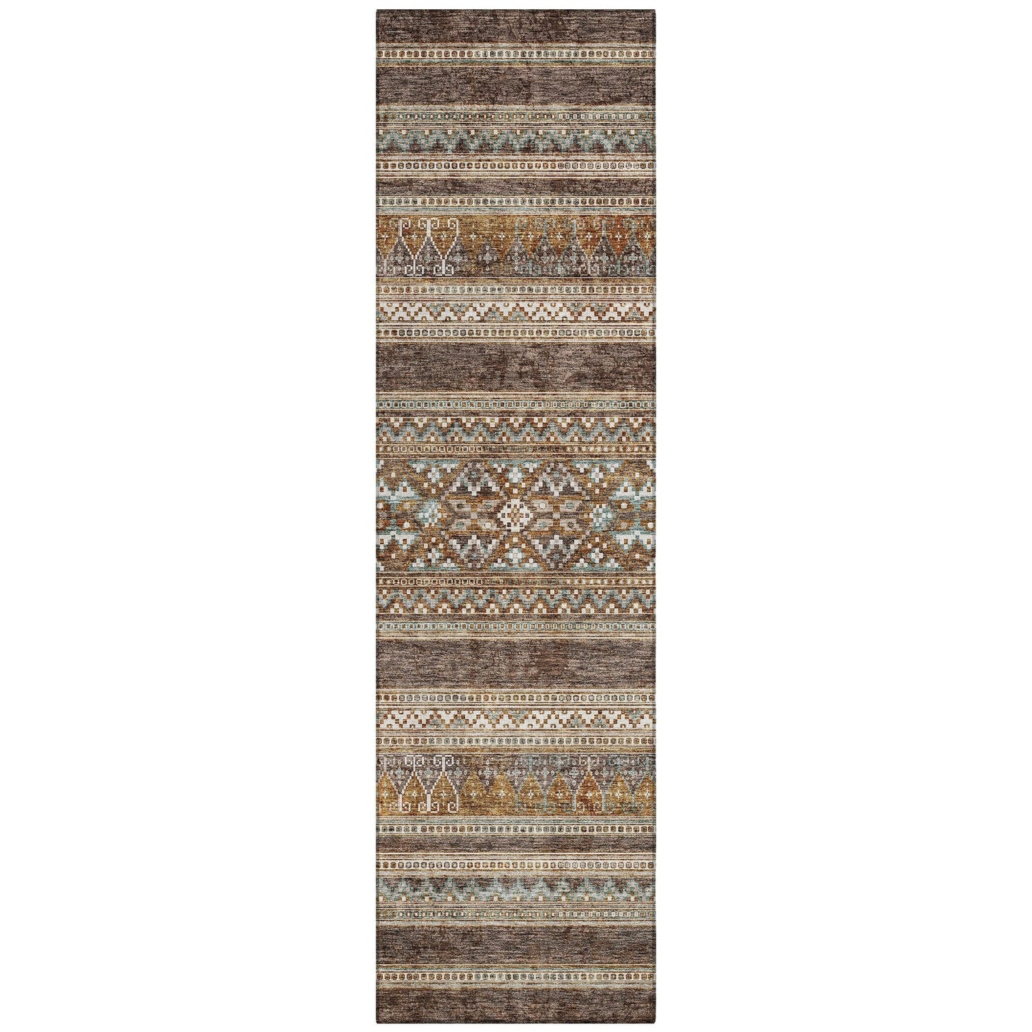 Tapis Chantille tribal bohème lavable en machine pour intérieur/extérieur