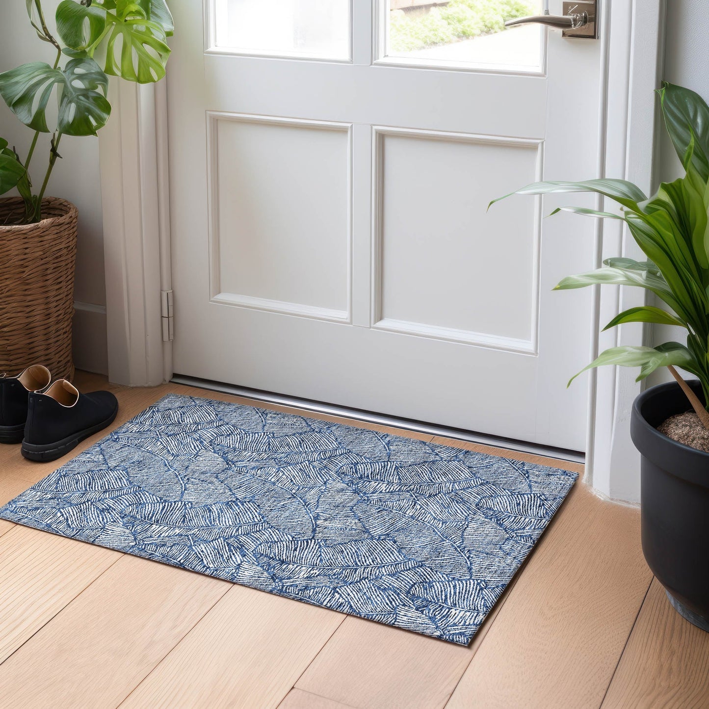 Tapis Chantille Tropical Palm lavable en machine pour intérieur/extérieur