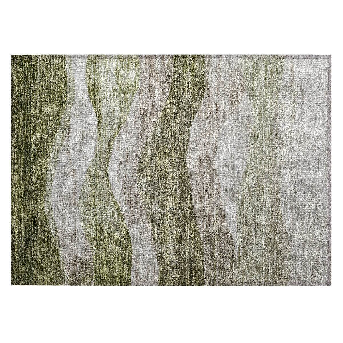 Tapis Chantille contemporain à vagues, lavable en machine, pour intérieur et extérieur