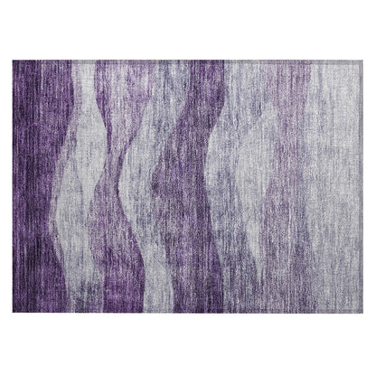 Tapis Chantille contemporain à vagues, lavable en machine, pour intérieur et extérieur