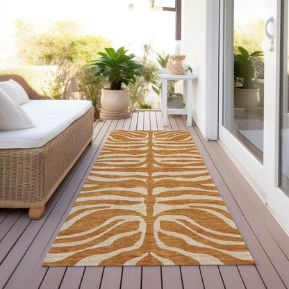 Tapis Chantille moderne à motif animal, lavable en machine, pour intérieur et extérieur