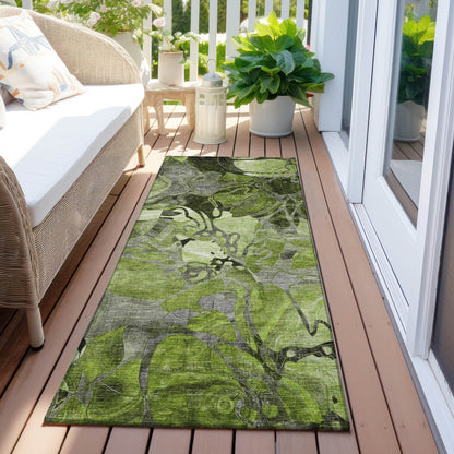 Tapis Chantille moderne à motif floral lavable en machine pour intérieur/extérieur