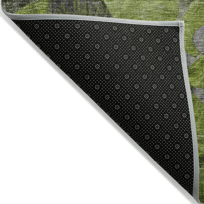 Tapis Chantille moderne à motif floral lavable en machine pour intérieur/extérieur